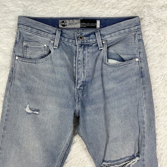 Levi’s Silvertab Jeans Men’s 30x30 Straight USA Ripped Distressed Denim - Picture 2 of 16